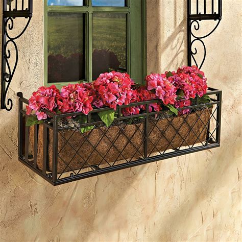 steel window box and shade|36 Inch Wrought Iron Window Box .